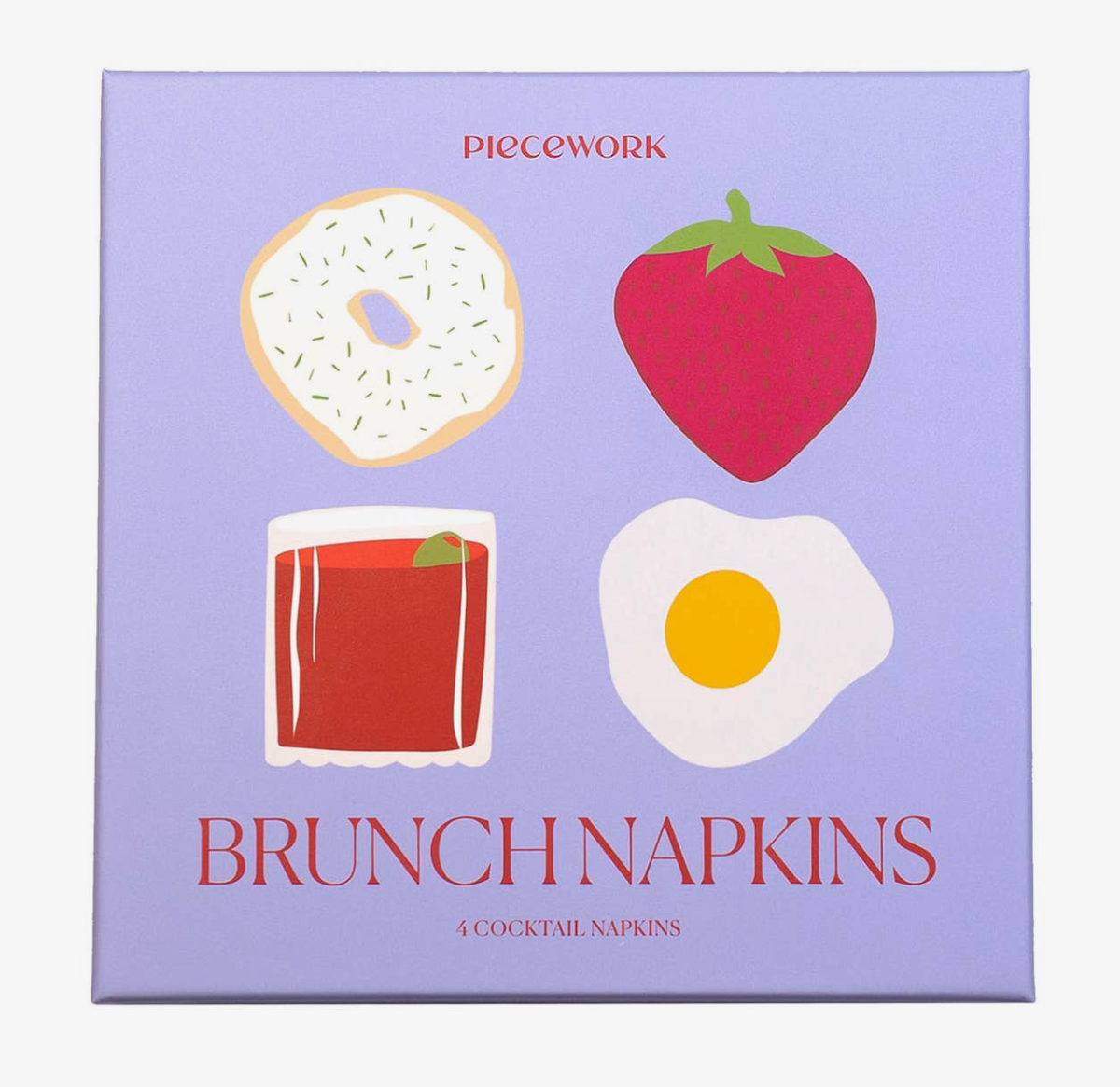 BRUNCH embroidered cocktail napkins (set of 4)