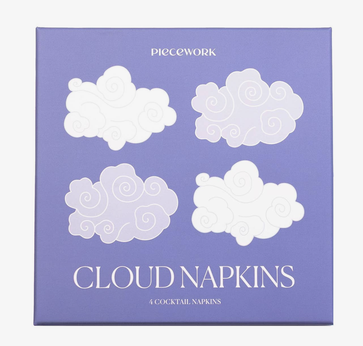 Cloud embroidered cocktail napkins (set of 4)