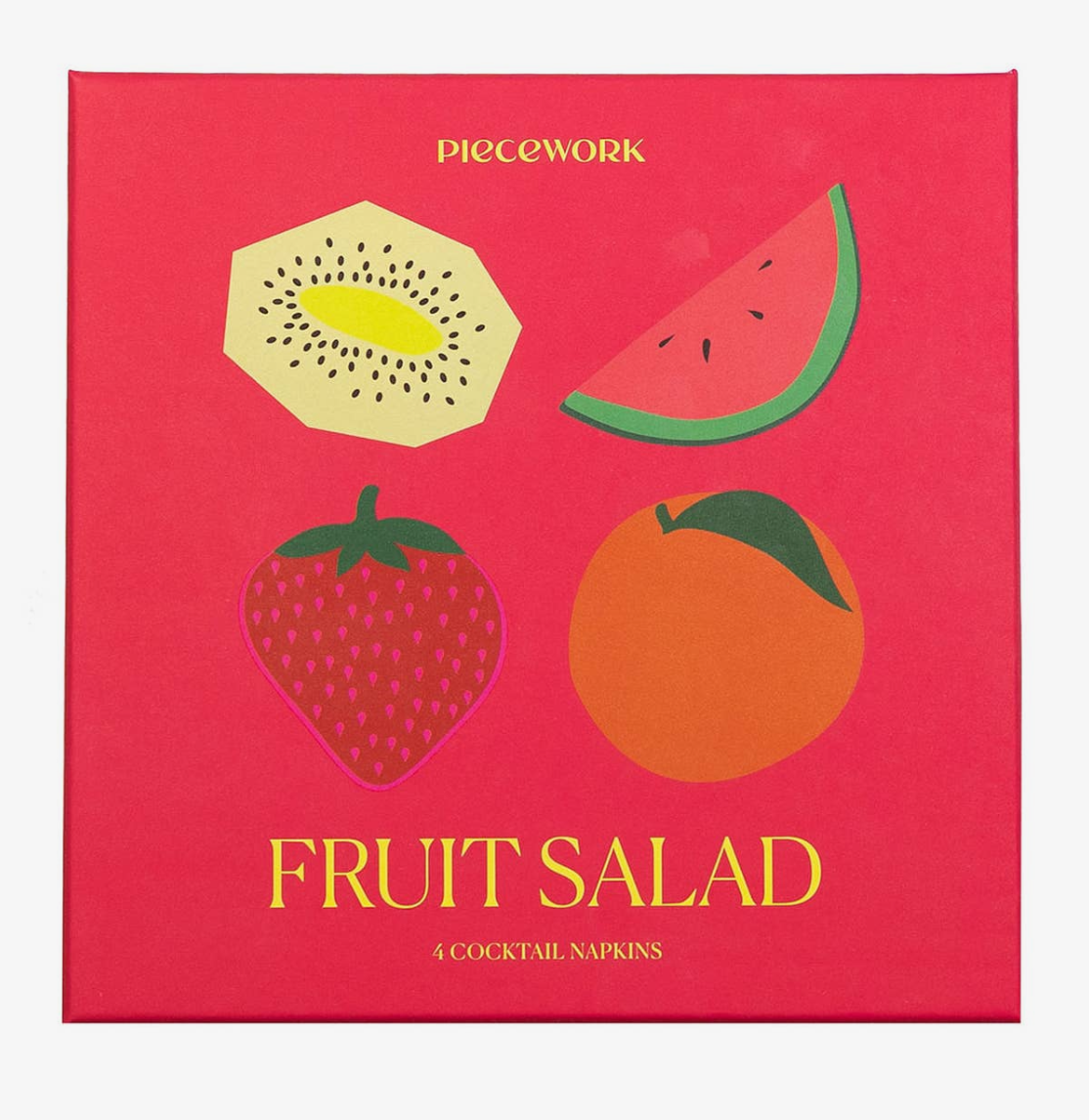 Fruit Salad embroidered cocktail napkins (set of 4)