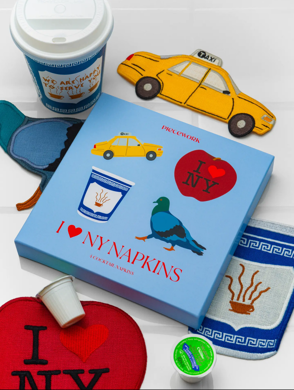 I Heart NYC embroidered coctail napkins (set of 4)