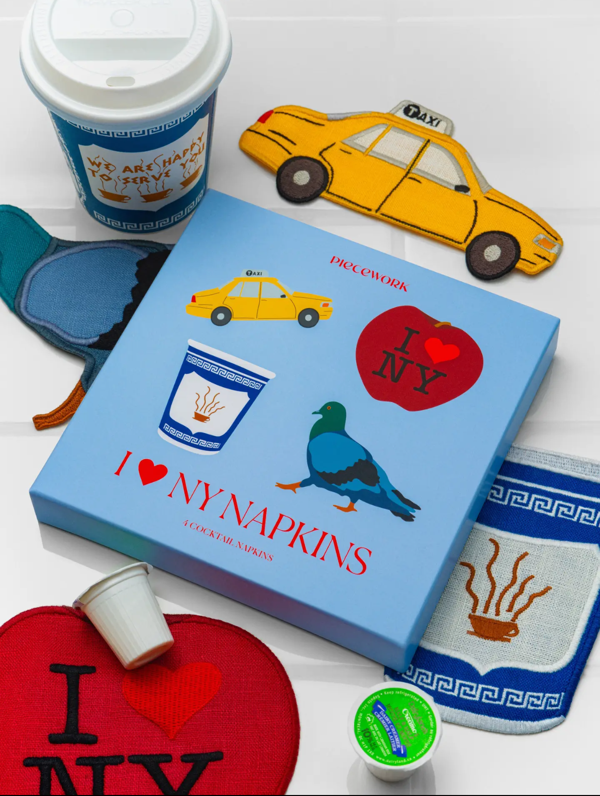 I Heart NYC embroidered coctail napkins (set of 4)
