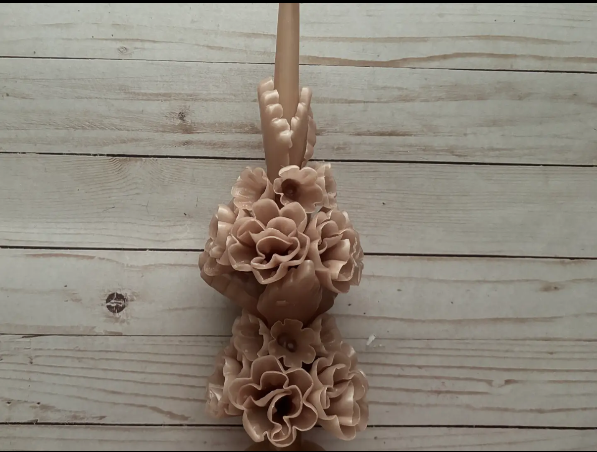 Large Marigold Candle in Walnut