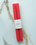 Fluted Taper Candles: Cherry Red
