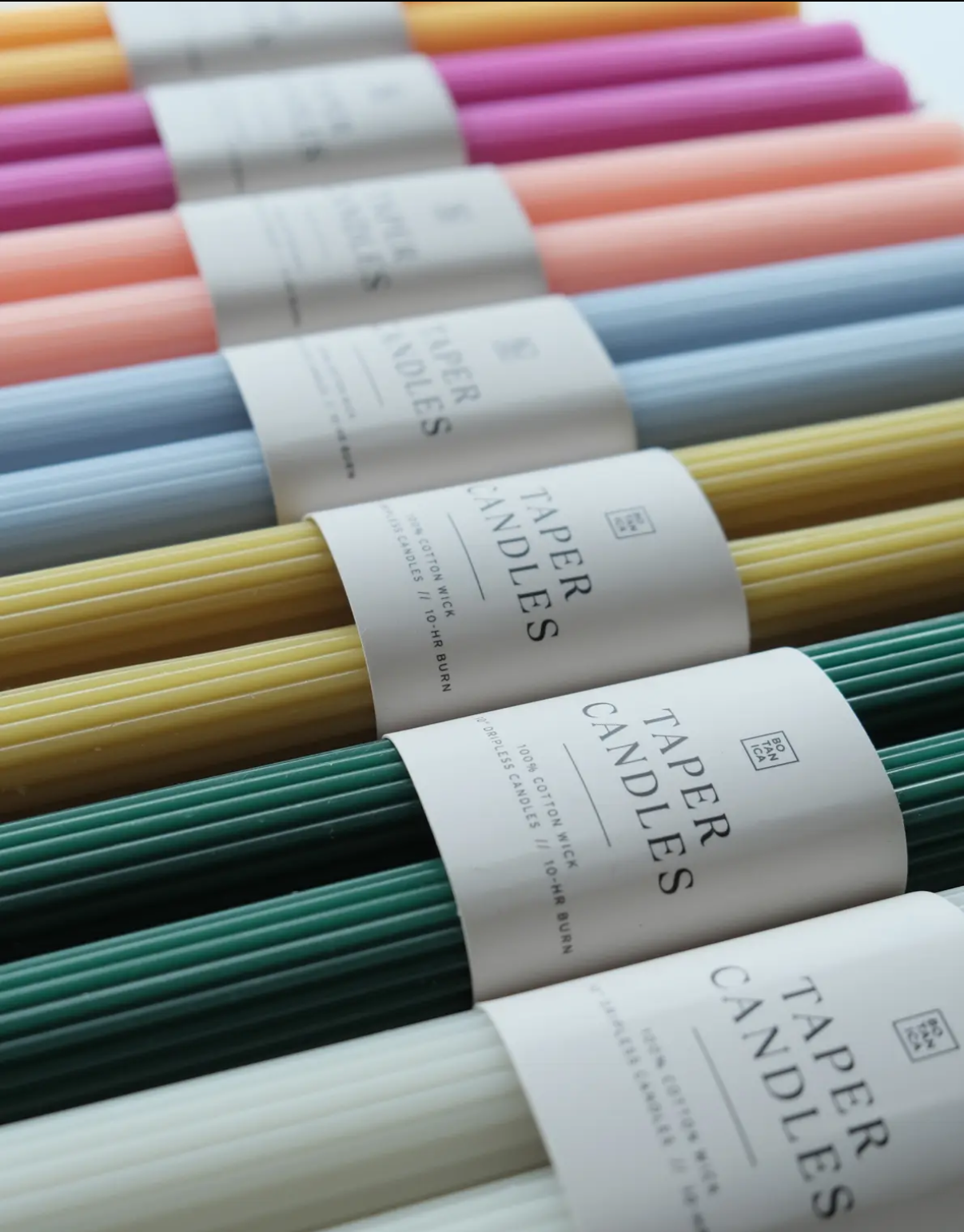 Fluted Taper Candles: Navy