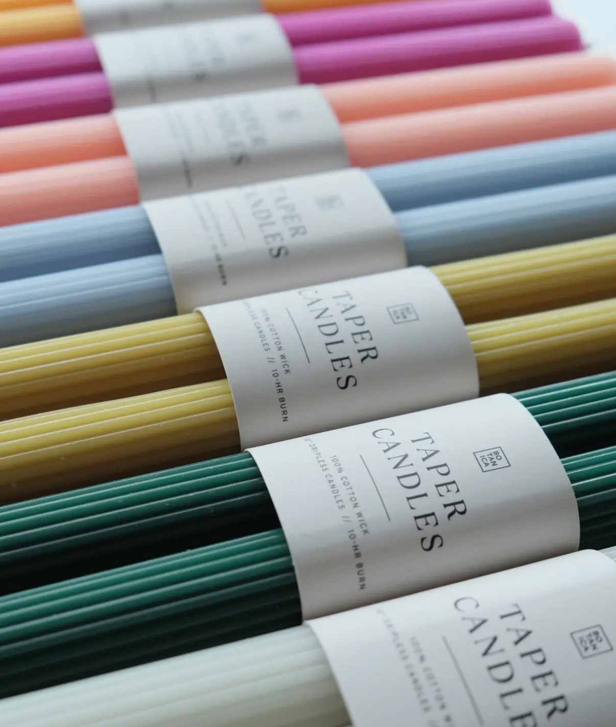 Fluted Taper Candles: Cherry Red