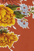 Mums Oilcloth in Burnt Orange