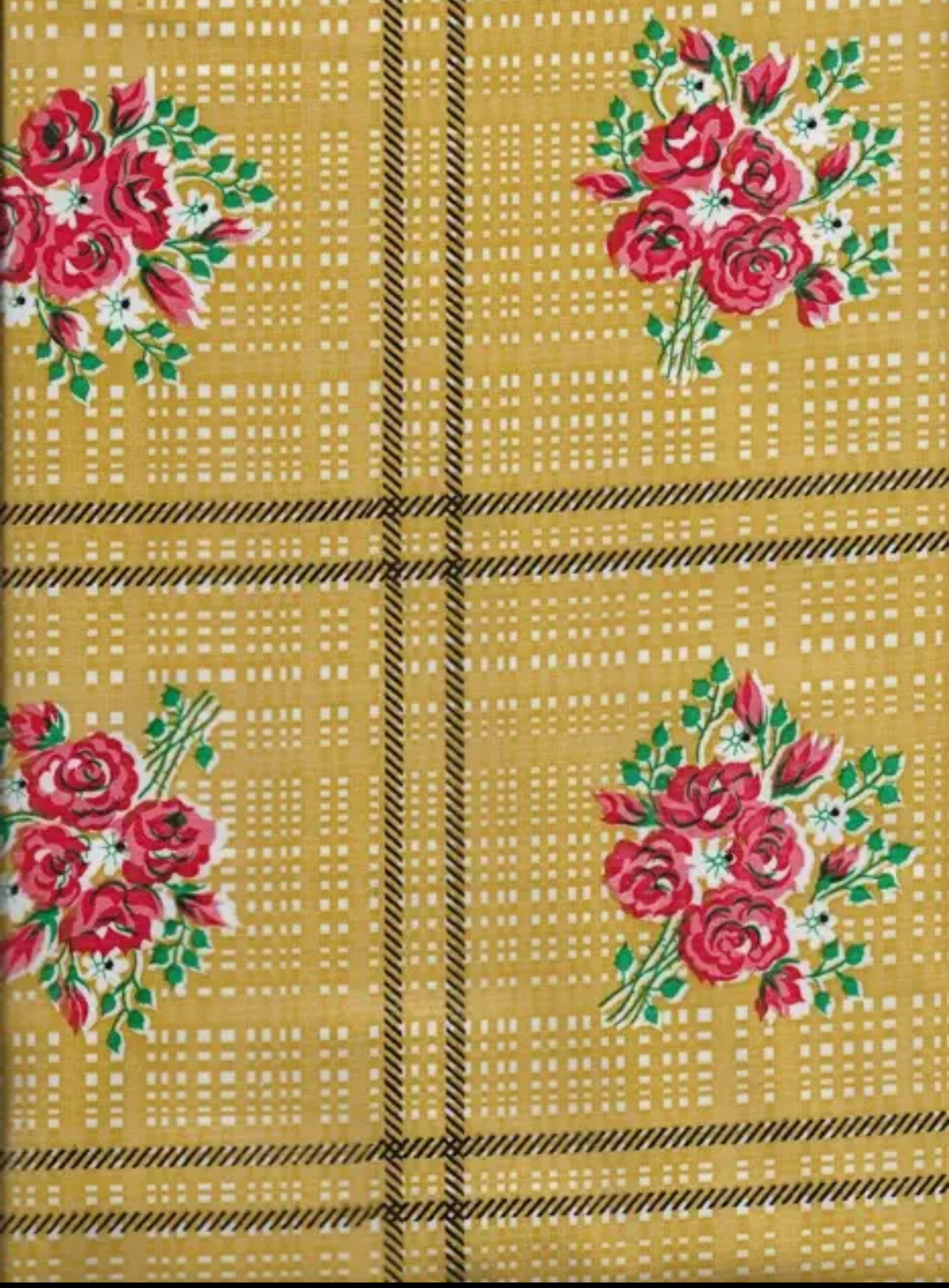 Bouquet Check Oilcloth in Yellow
