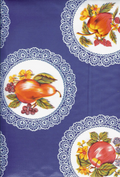 Doily Fruit Oilcloth in Indigo